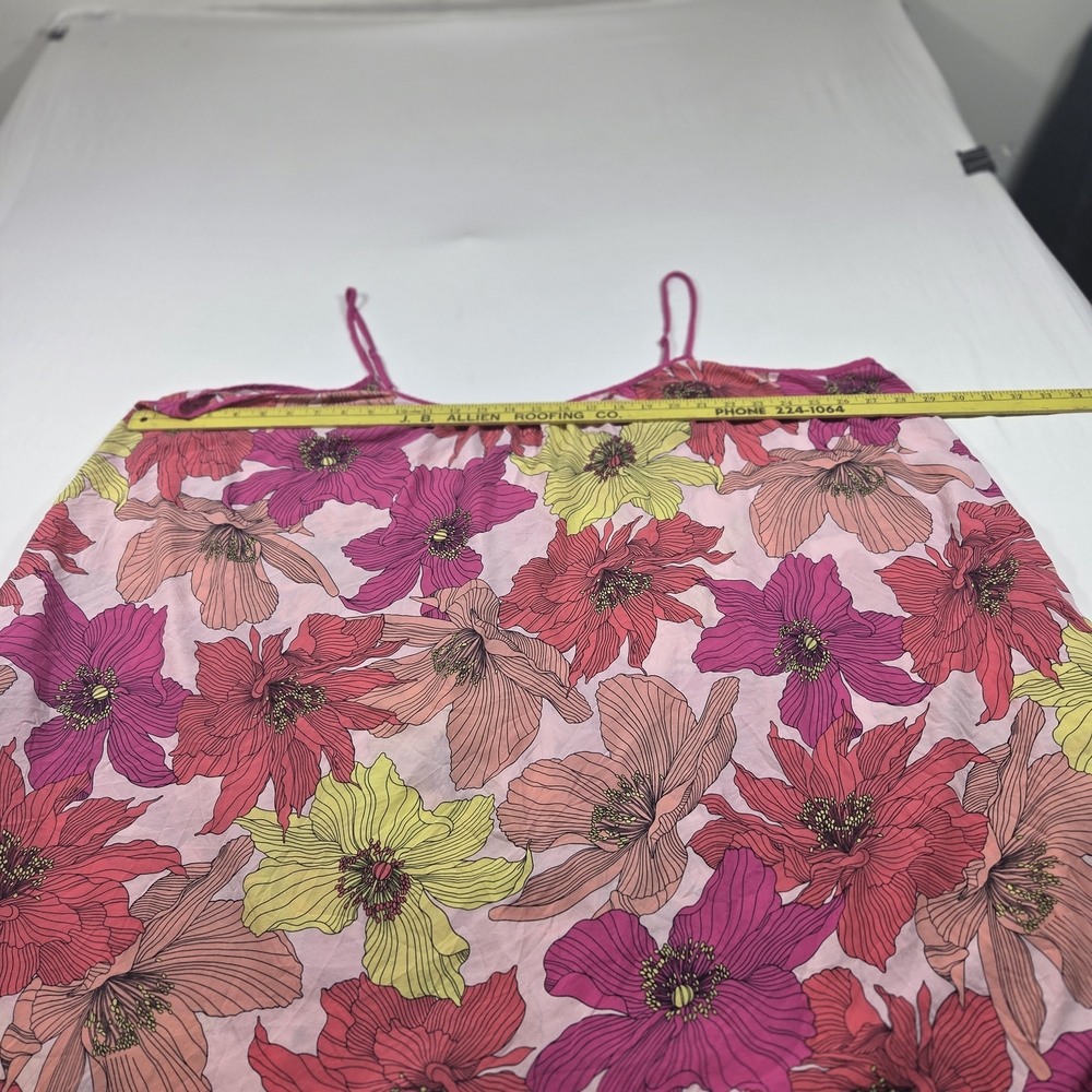 Joyspun Floral Spaghetti Strap Maxi Dress Pink Yellow Blossom Flowy Summer - Picture 16 of 16